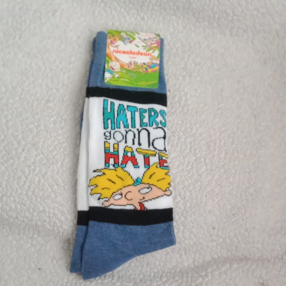 New Nickelodeon Hey Arnold! Gerald Harold Crew Socks - Picture 1 of 3